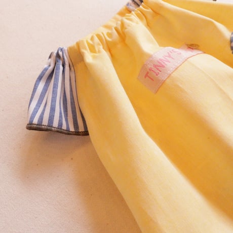 ♪YellowとBlueのストライプのチュニックドレス