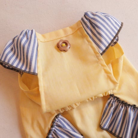 ♪YellowとBlueのストライプのチュニックドレス
