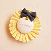 お名前入りロゼットチョーカーミニミニSMILEチャーム（イエロー）