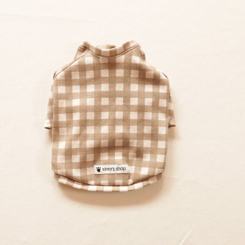 ブロックチェックニット（ブラウン） | tinny's shop