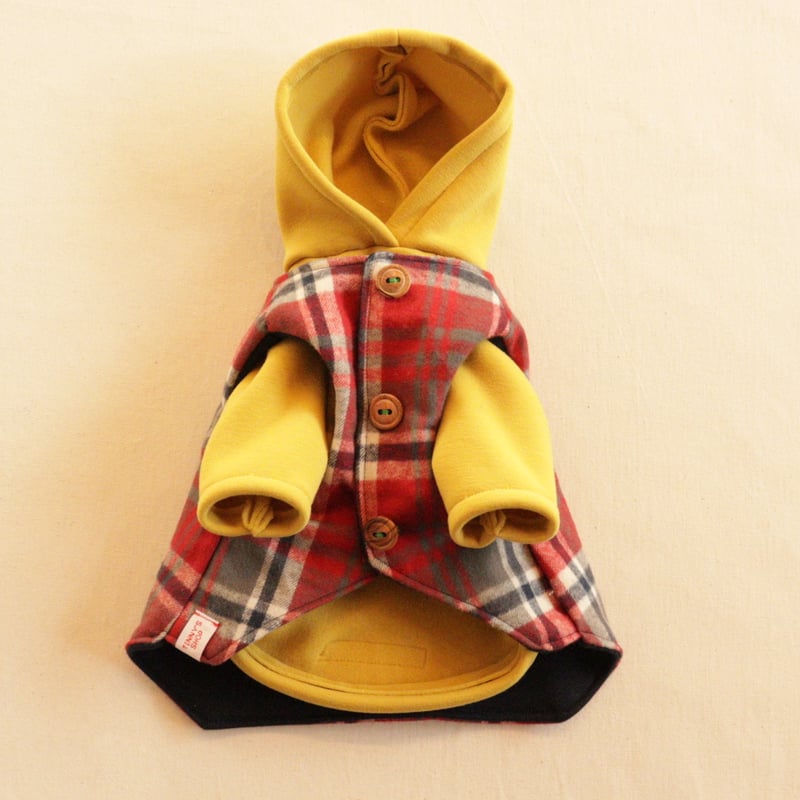 リバーシブルベスト（ネイビー×赤グレーチェック） | tinny's shop