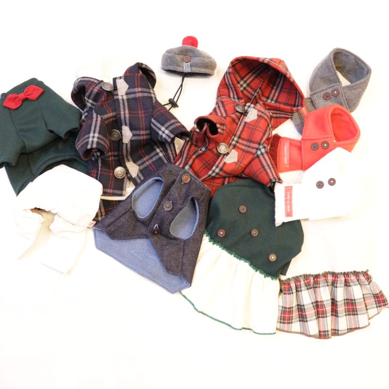 フリースベレー帽（グレー×赤） | tinny's shop