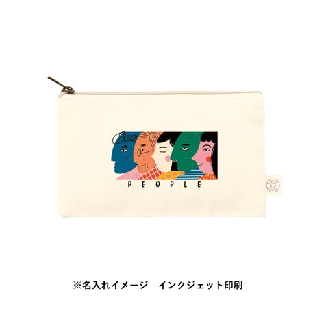 オーガニックコットンキャンバスフラットポーチ（S）　ナチュラル 100個
