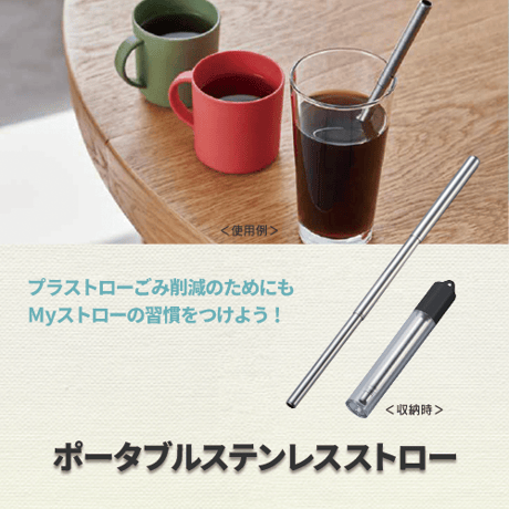 ポータブルステンレスストロー 100個