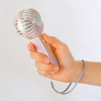 オーロラ充電式ハンディファン（ストラップ付き）