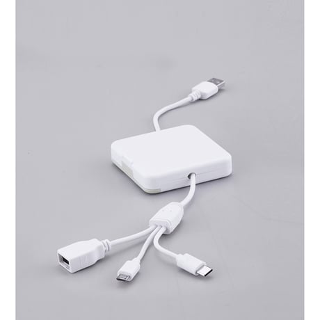 スマホスタンドになるケーブルホルダー（3in1ケーブル付き）