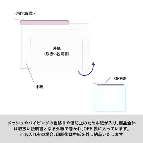 カラーファスナークリアポーチ（S）100個