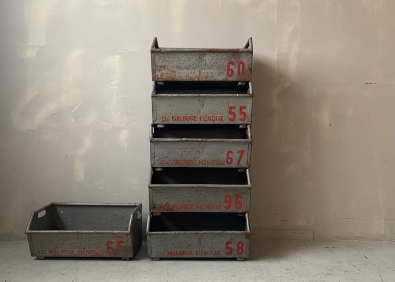 スチールスタッキングコンテナ 6セット S‐772 | mumokuteki antique&