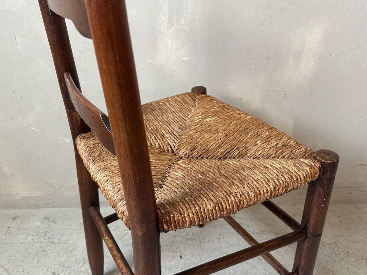 1970s イギリス チーク ラダーバックチェア 仕上済 ラダーバックラッシュシートチェア S-747 | mumokuteki antique&repair
