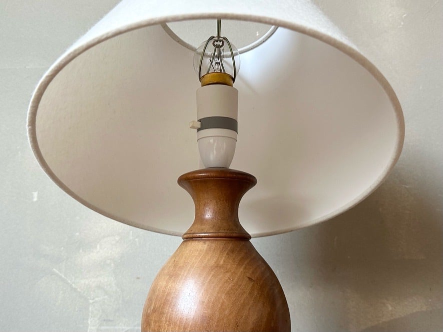 80's ナショナル \"LAMP HOUSE\" テーブルランプ ヴィンテージ ウッドテーブルランプ S-2401-17 | mumokuteki antique&repair