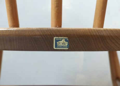 ✶ERCOL アーコール　スモーカーズ(カウホーン)チェア（フルメンテナンス）　S-448
