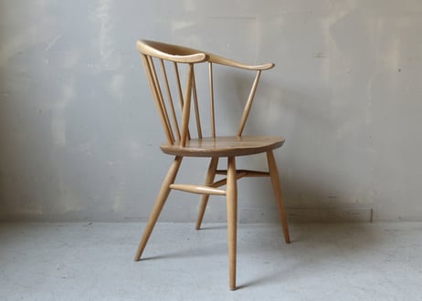 ✶ERCOL アーコール　スモーカーズ(カウホーン)チェア（フルメンテナンス）　S-448