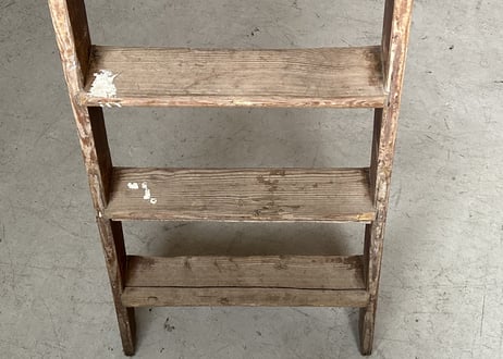 PAINTED Wood Step Ladder 木製脚立　S-802