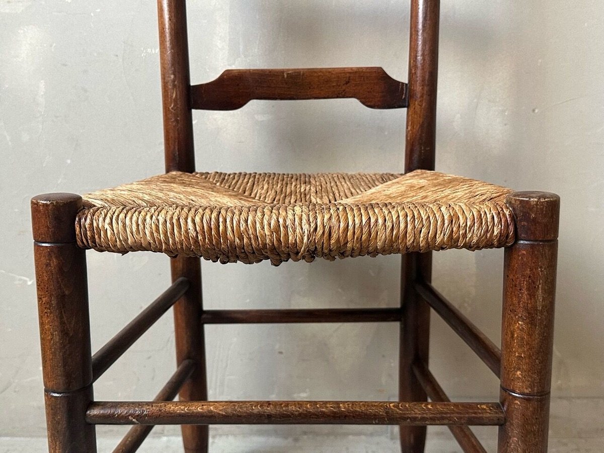 1970s イギリス チーク ラダーバックチェア 仕上済 ラダーバックラッシュシートチェア S-747 | mumokuteki antique&repair
