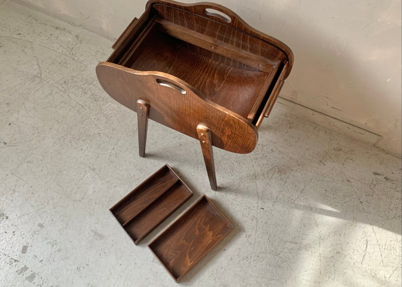 木製ロールアップソーイングボックス（蛇腹扉） S-2312-14