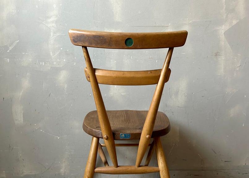 英国ヴィンテージ ERCOL アーコール ダブルバックチェア ERCOLアーコール ダブルバックスタッキングチェア(グリーンドット) S
