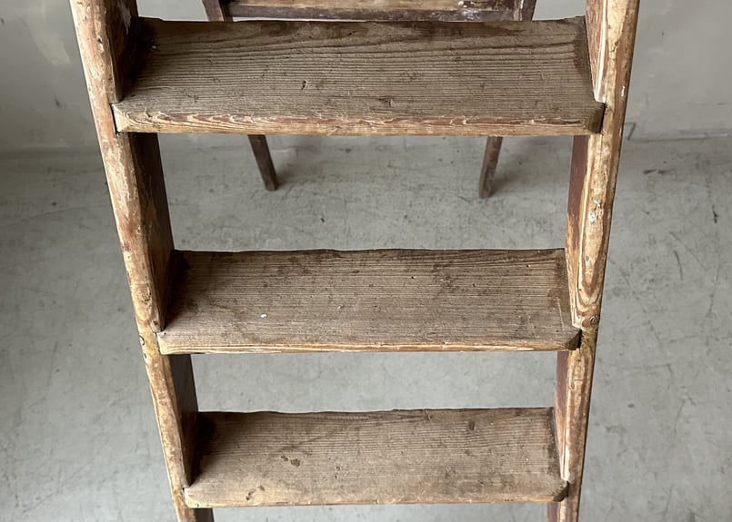 PAINTED Wood Step Ladder 木製脚立 S-802 | mumokutek