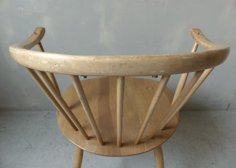 ✶ERCOL アーコール　スモーカーズ(カウホーン)チェア（フルメンテナンス）　S-448