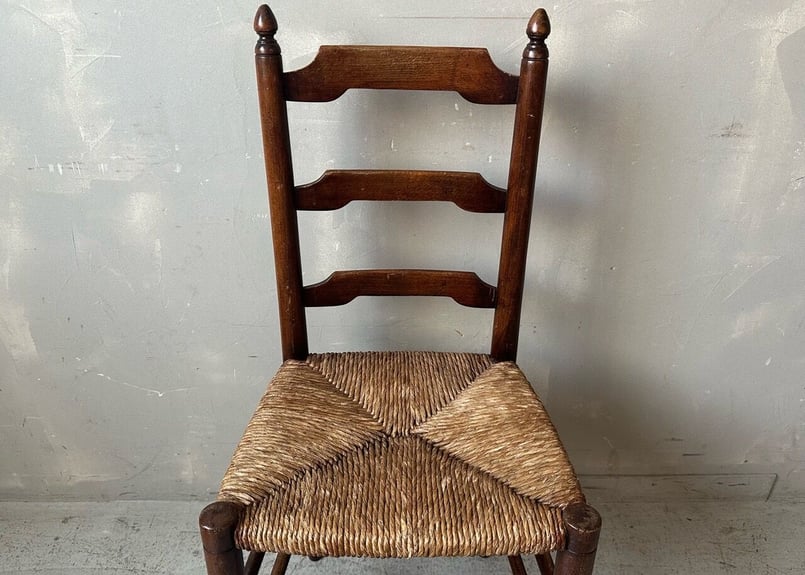 antique】ラダーバックラッシュシートチェア antique】ラダーバック