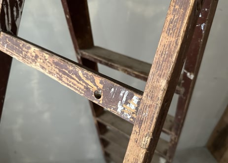 PAINTED Wood Step Ladder 木製脚立　S-802