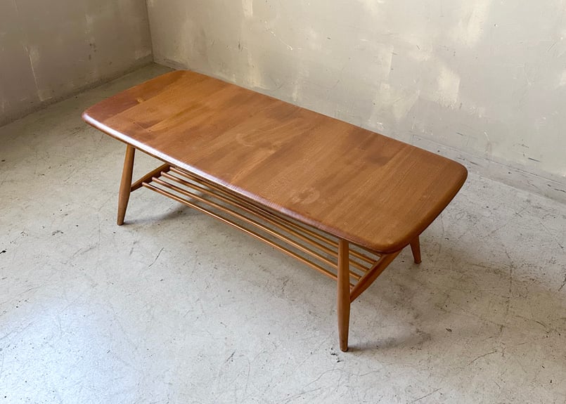 EACOL/コーヒーテーブル イギリス アーコール ercol ラック付コーヒーテーブル ち3-1