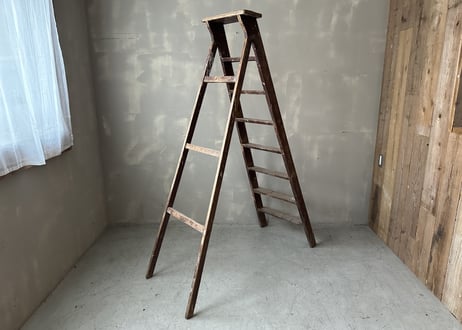 PAINTED Wood Step Ladder 木製脚立　S-802