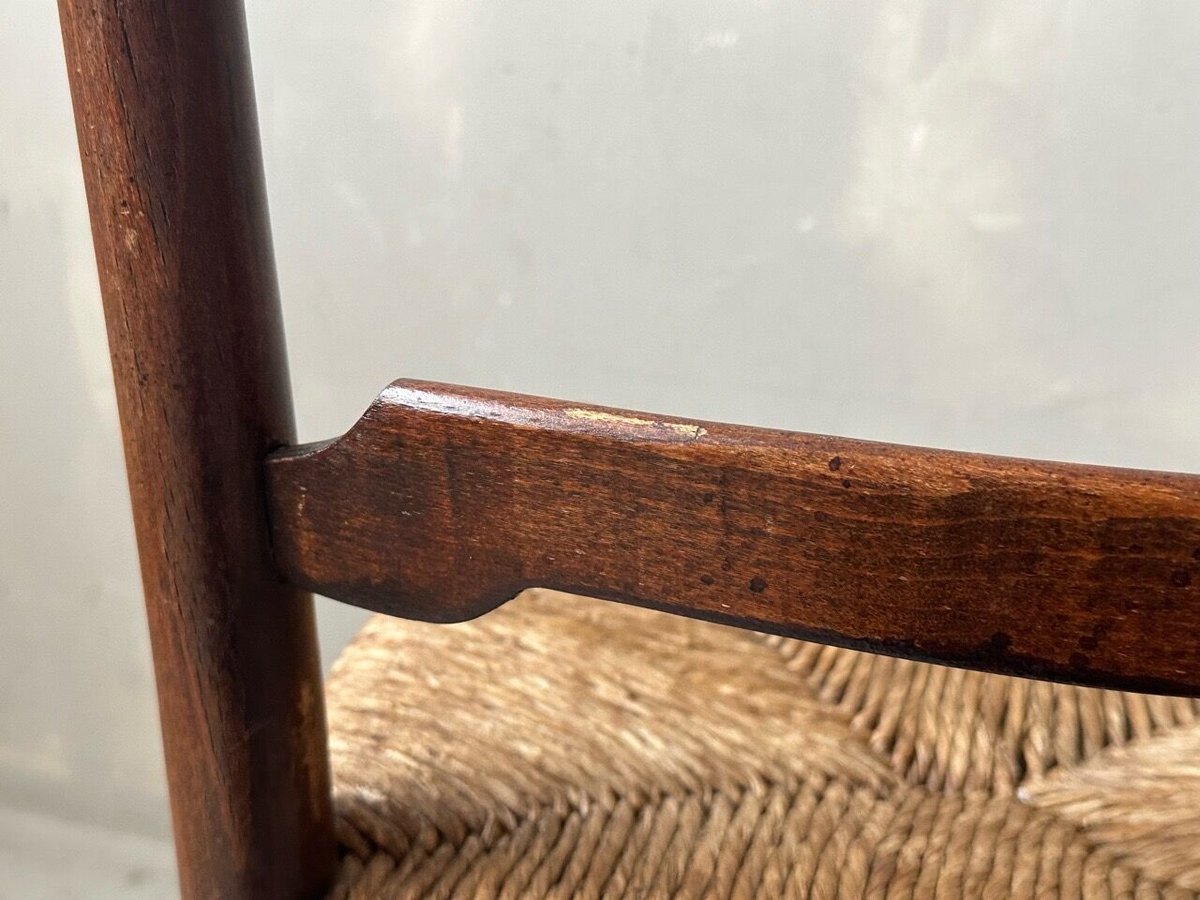 1970s イギリス チーク ラダーバックチェア 仕上済 ラダーバックラッシュシートチェア S-747 | mumokuteki antique&repair