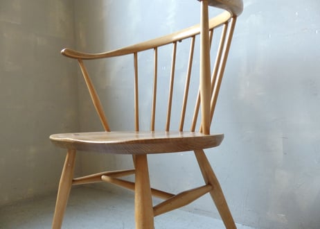 ✶ERCOL アーコール　スモーカーズ(カウホーン)チェア（フルメンテナンス）　S-448