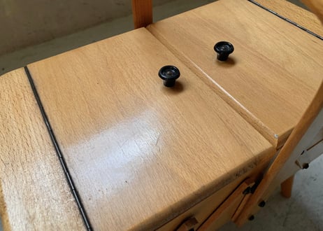 木製ソーイングボックス（2段タイプ・脚付き）　S-2312-17
