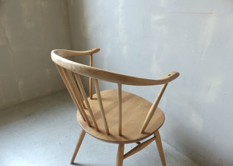 ✶ERCOL アーコール　スモーカーズ(カウホーン)チェア（フルメンテナンス）　S-448