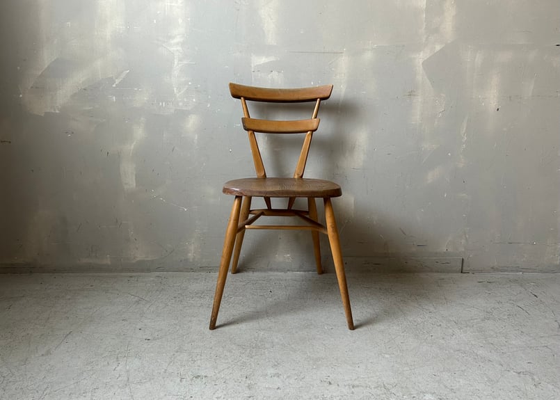 英国ヴィンテージ ERCOL アーコール ダブルバックチェア ERCOLアーコール ダブルバックスタッキングチェア(グリーンドット) S