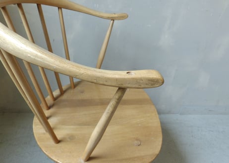 ✶ERCOL アーコール　スモーカーズ(カウホーン)チェア（フルメンテナンス）　S-448