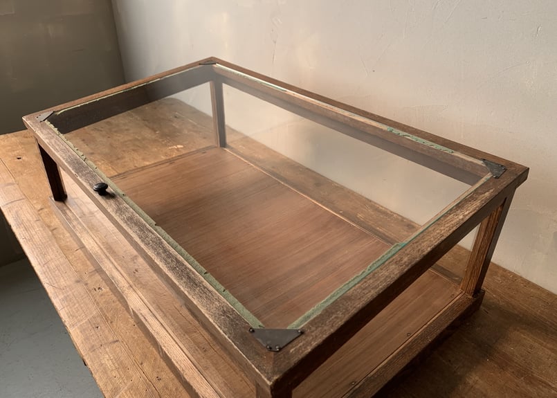 木製フレームガラスショーケース S-214 | mumokuteki antique&repair