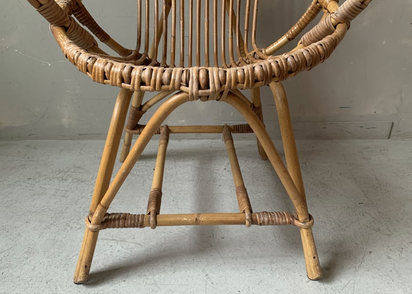ラタンチェアヴィンテージフレンチレトロアンティーク