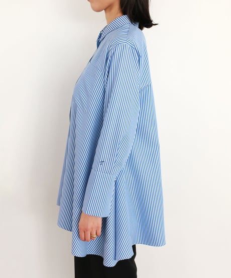 【torrazzo donna（トラッゾドンナ）】Aライン ストライプシャツ