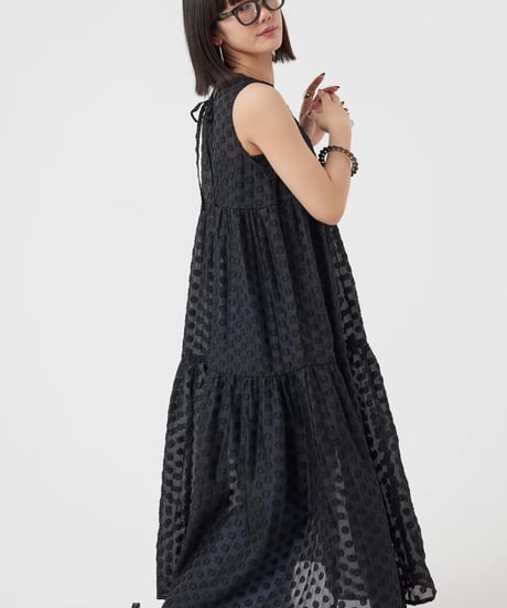 【torrazzo donna（トラッゾドンナ）】ドットシアーティアード2WAYワンピース