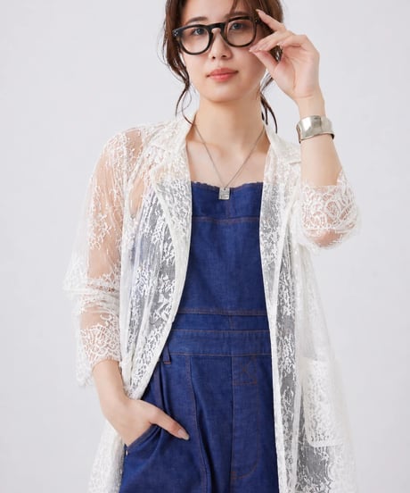 【torrazzo donna（トラッゾドンナ）】フローラルラッセルレースジャケット