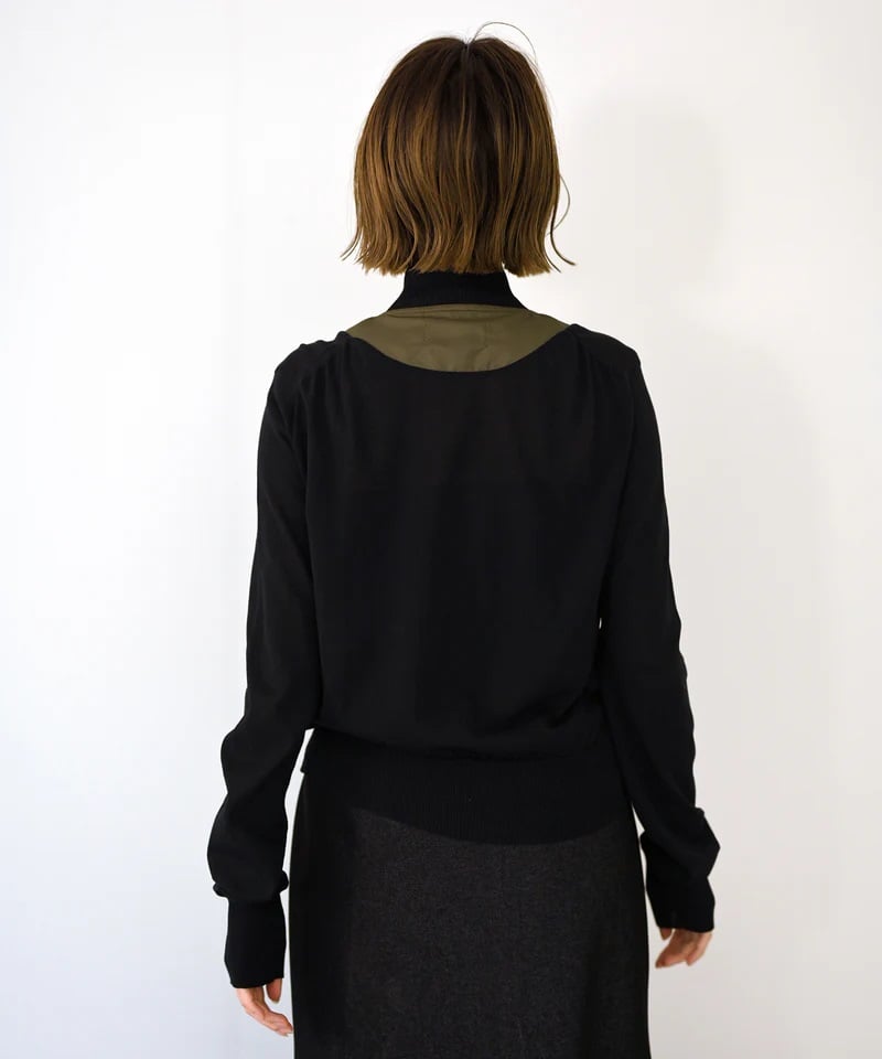 【新品】 ヘレンチア HERENCIA コードレース ブルゾン 黒 新品】 ヘレンチア HERENCIA コードレース ブルゾン 黒