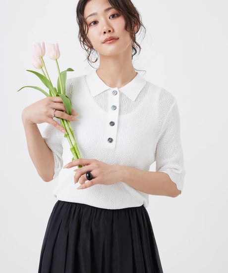 【torrazzo donna（トラッゾドンナ）】ポロサマーニットトップス