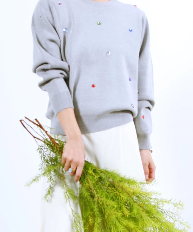 トップス Dona torrazzo donna（トラッゾドンナ）】ジュエリーニットトップス | nulla