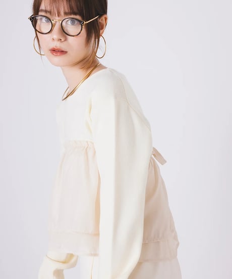 【torrazzo donna（トラッゾドンナ）】フリルパーツ別付きベーシックニット