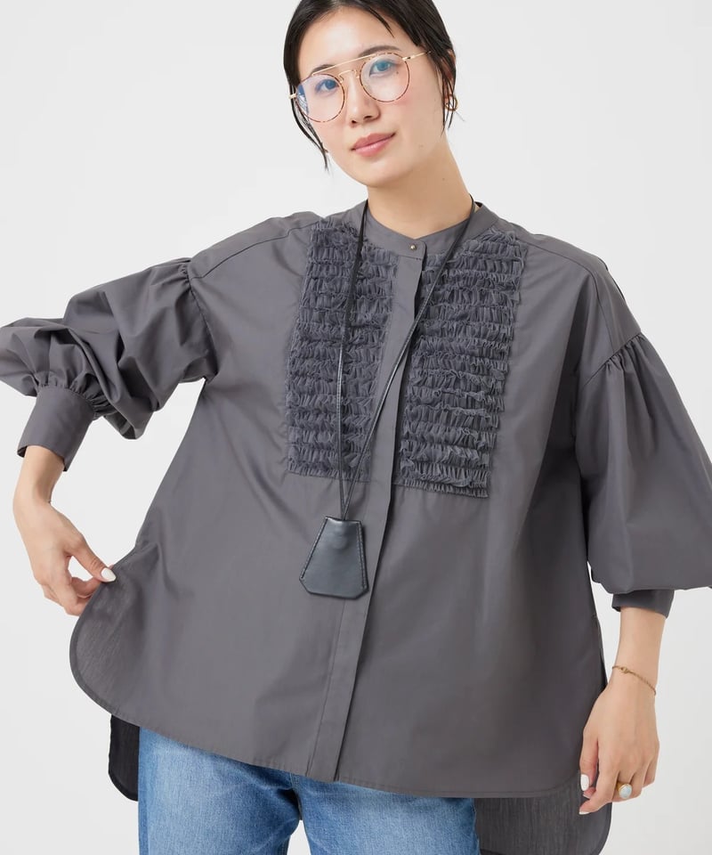 TORRAZZO DONNA チュールフリルブラウス 優待価格[TORRAZZO DONNA]チュールフリルブラウス | KOBUNSHA