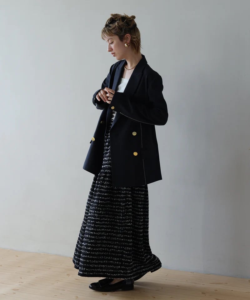 MOSCHINO AEFFE SPAステッチテーラードジャケット　黒◆A485 MOSCHINO AEFFE SPAステッチテーラードジャケット 黒◇A485