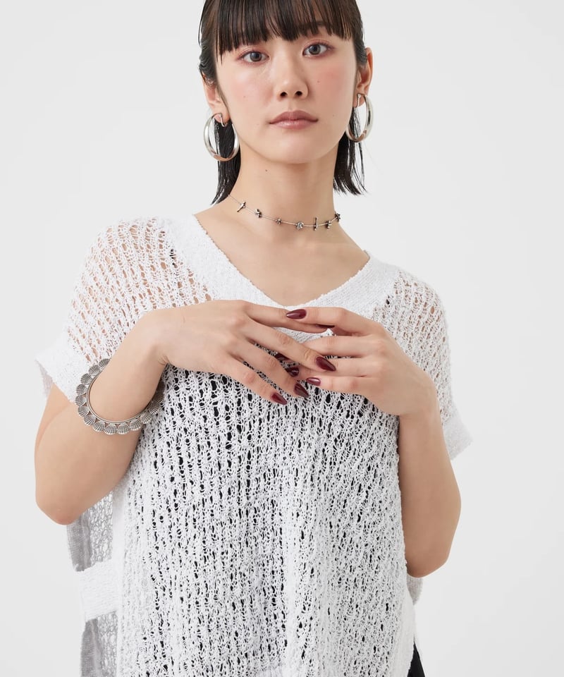 torrazzo donna（トラッゾドンナ）】ギマ調サマーニットポンチョ 