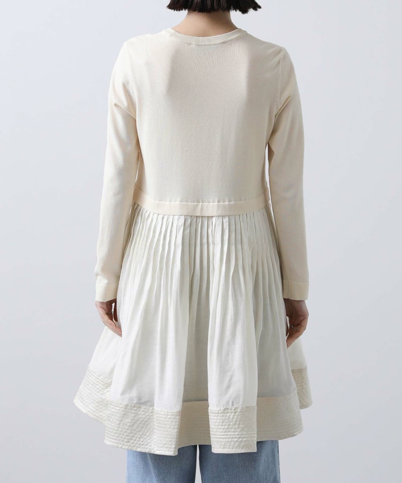 ☆新TORRAZZO DONNA ☆今季カットソー×シャツ　ハイブリットトップス 優待価格[TORRAZZO DONNA]ニット×シャツ生地 ハイブリッドトップス