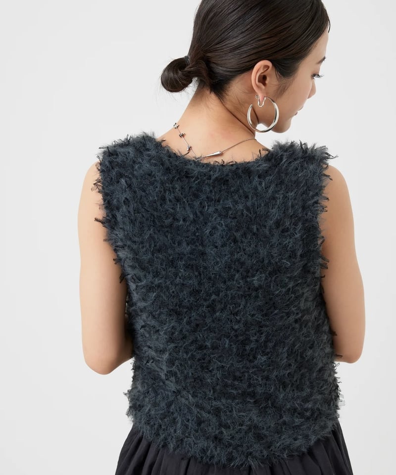 TORRAZZO DONNA トラッゾドンナ ファンシーヤーンニットビスチェ torrazzo donna（トラッゾドンナ）】ファンシーヤーンニットビスチェ