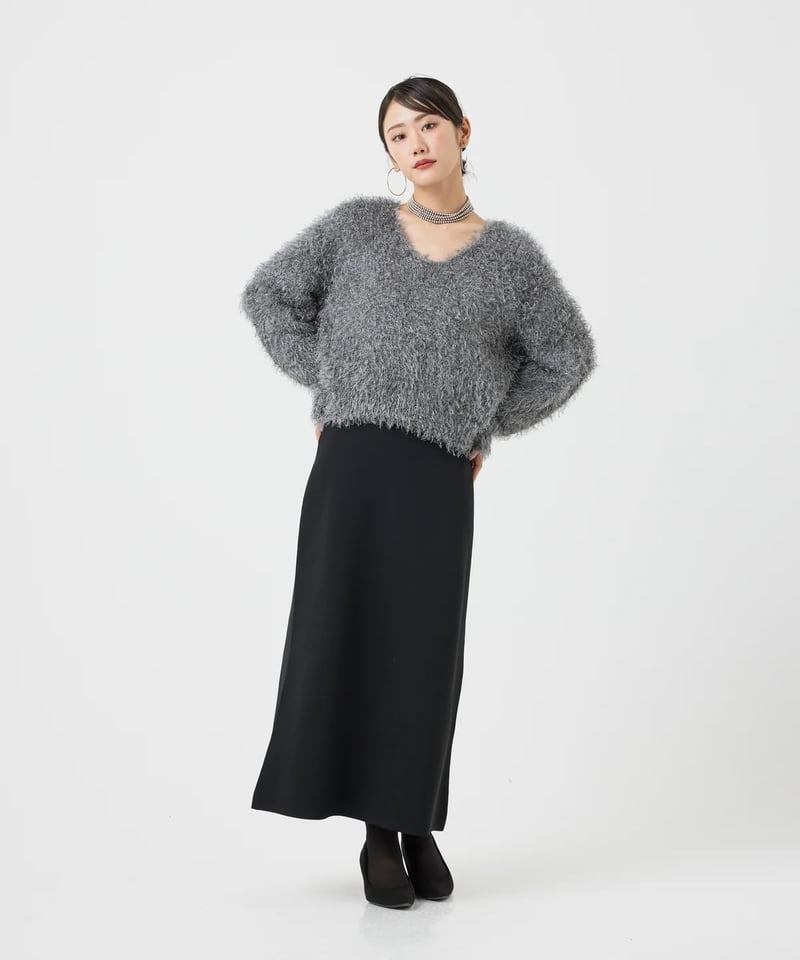 torrazzo donna（トラッゾドンナ）】シャギーVネックニットトップス