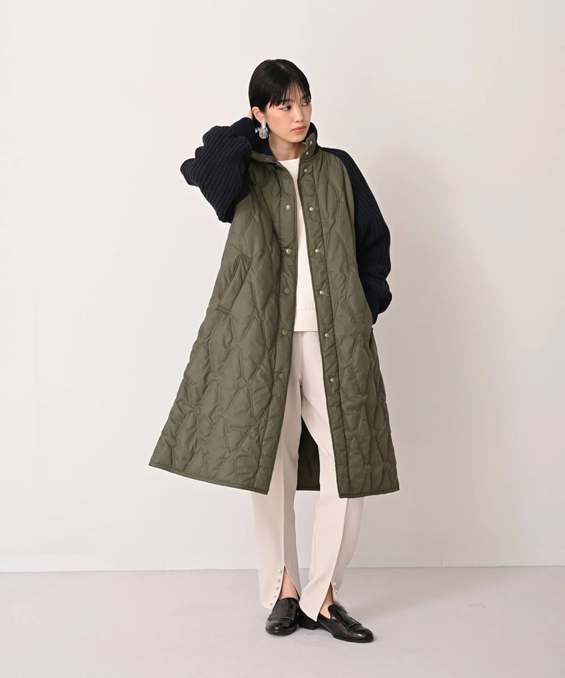 HERENCIA（ヘレンチア）】キルティング×ニット ドッキングコート  