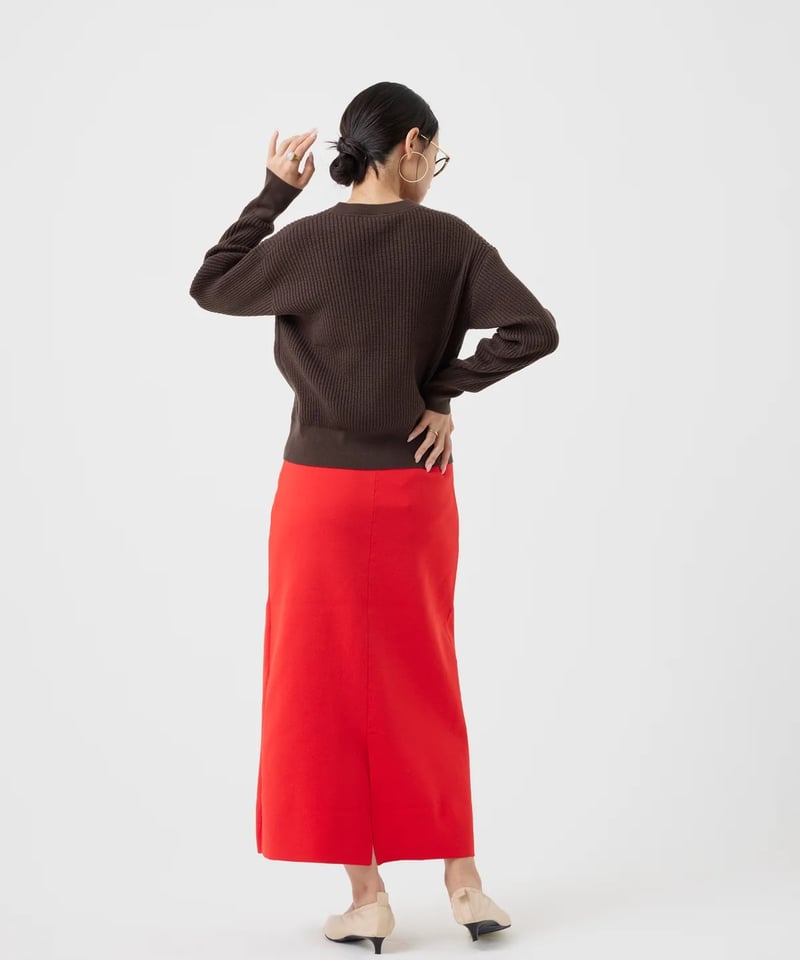 極美品　TORRAZZO DONNA バックペプラム切り替えアイボリーガーデ torrazzo donna（トラッゾドンナ）】ワッフル編みビジュー
