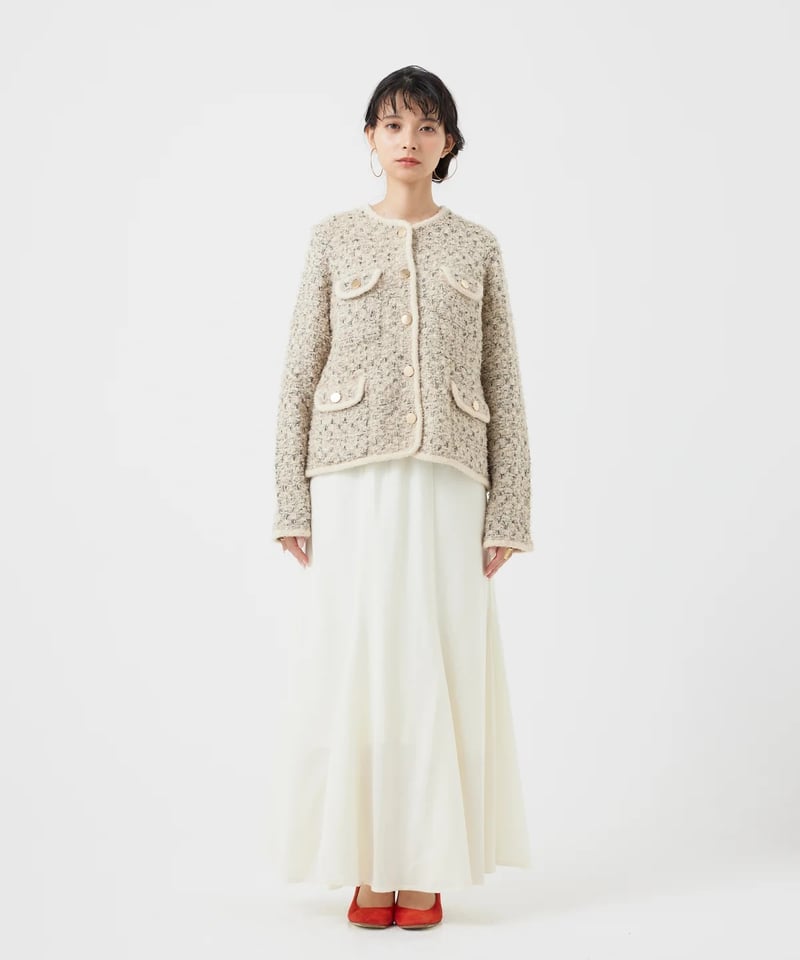 新品タグ付【TORRAZZO DONNA/トラッゾドンナ】ツイードジャケット1 torrazzo donna（トラッゾドンナ）】ツイードニットジャケット